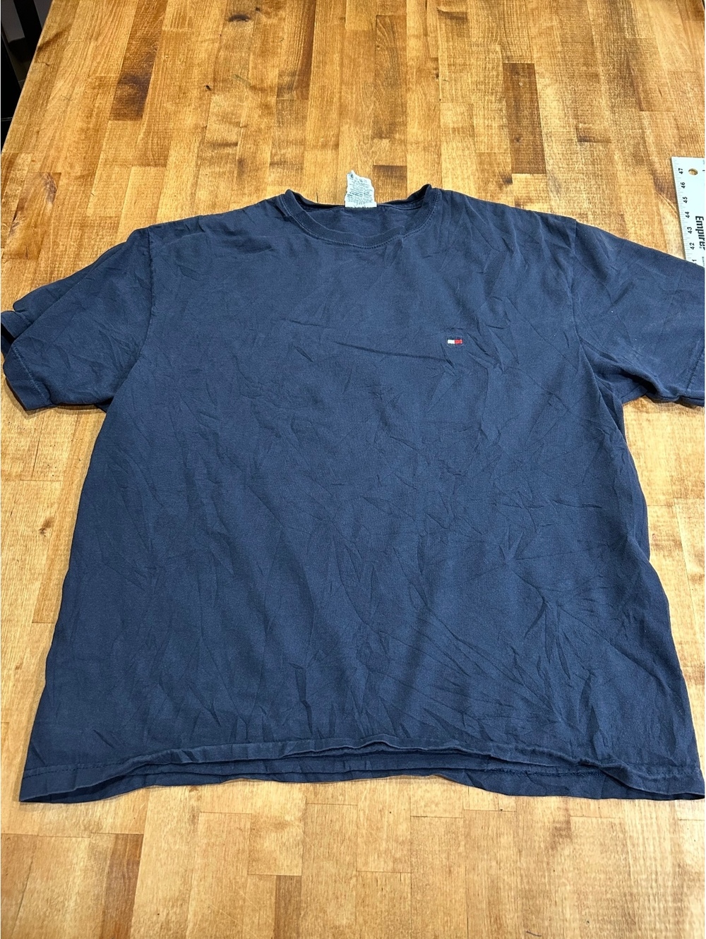 vintage Tommy Hilfiger Classic Navy Blue Cotton T-Shirt Large